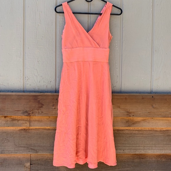 J. Crew vintage silk coral side zip fully lined flowy mid length dress - Picture 2 of 16